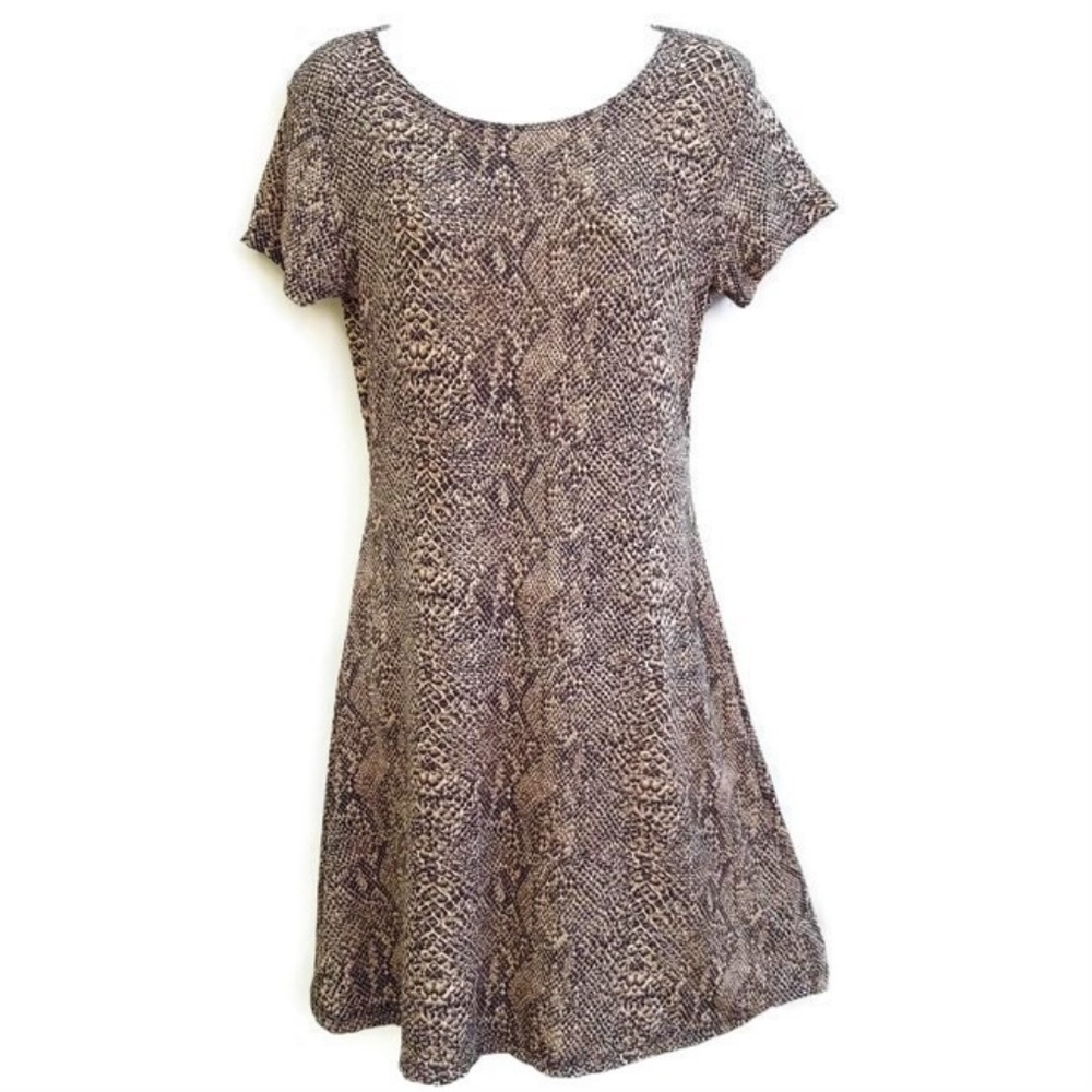 Expressa Usa Dress Python Lizard Print Short Slee… - image 1
